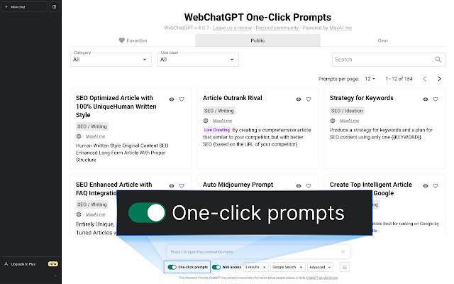 WebChatGPT: ChatGPT 具备互联网访问功能